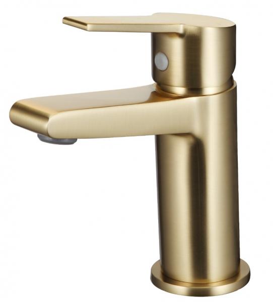 Nortiq håndvaskarmatur m/bundventil - Børstet messing Nortiq håndvaskarmatur m/bundventil - Børstet messing