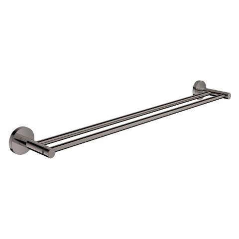 Grohe Essentials dobbelt h&aring;ndkl&aelig;deholder 600 mm - Poleret hard graphite