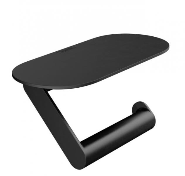 Hansgrohe WallStoris toiletpapirholder m/hylde - Mat sort Hansgrohe WallStoris toiletpapirholder m/hylde - Mat sort