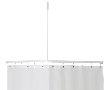 Van Der P Forh&aelig;ngsstang Profil2001 Flad skinne 8x25mm 90x90cm m/loftst&oslash;tte - Hvid