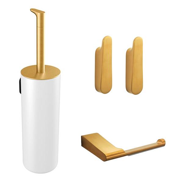 Pressalit Style komplet pakke til badev&aelig;relset - Hvid/b&oslash;rstet messing