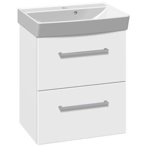 Dansani Mido møbelsæt 50 m/2 skuffer og Capella vask - Hvid mat Dansani Mido møbelsæt 50 m/2 skuffer og Capella vask - Hvid mat