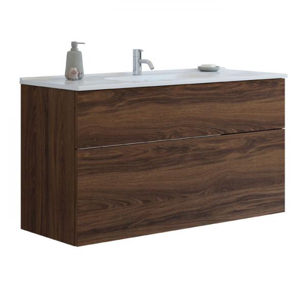 Dansani Luna 121 m&oslash;bels&aelig;t m/Kantate vask, h&oslash;j skuffe og indretning - Brun eg