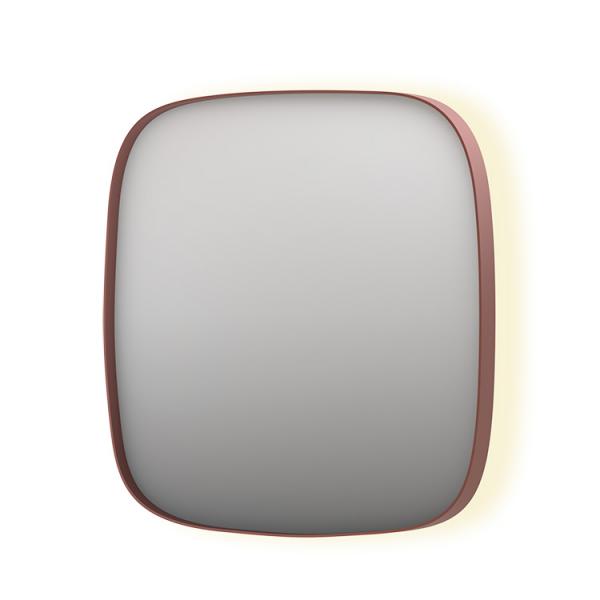 Sanibell Ink SP30 superellipse spejl m/backlight, varme og sensor 100 x 100 cm - B&oslash;rstet kobber