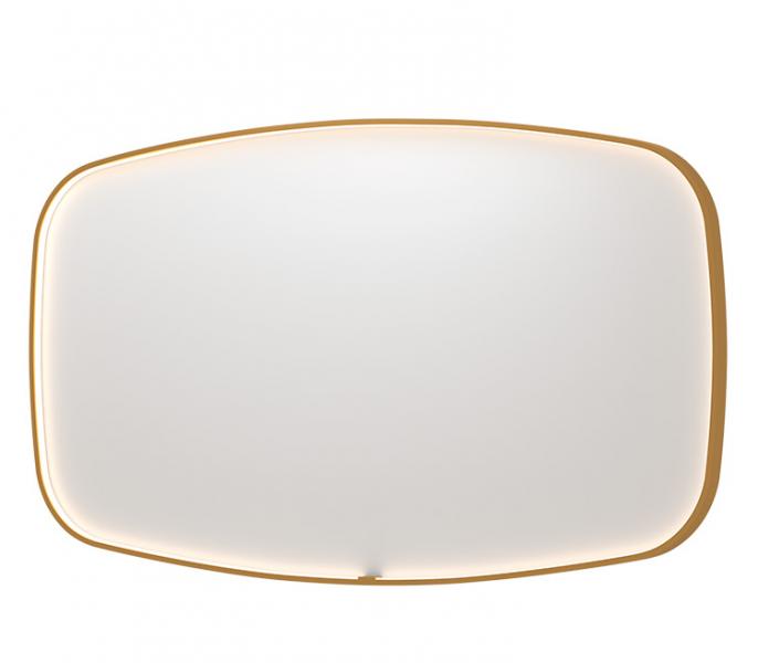 Sanibell Ink SP31 spejl m/lys, varme og sensor 140 x 80 cm - B&oslash;rstet mat guld