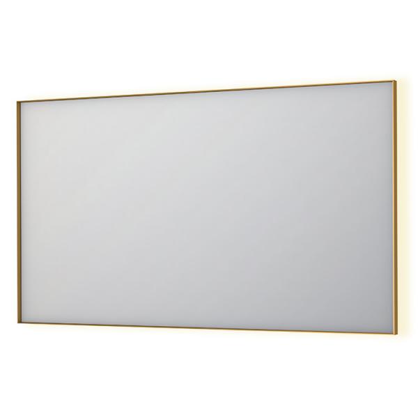 Sanibell Ink SP32 firkantet spejl m/backlight, varme og sensor 140 x 80 cm - B&oslash;rstet mat guld