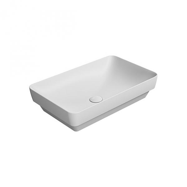 GSI Pura 60 fritst&aring;ende bowlevask - Firkantet - Uden overl&oslash;b - Mat hvid