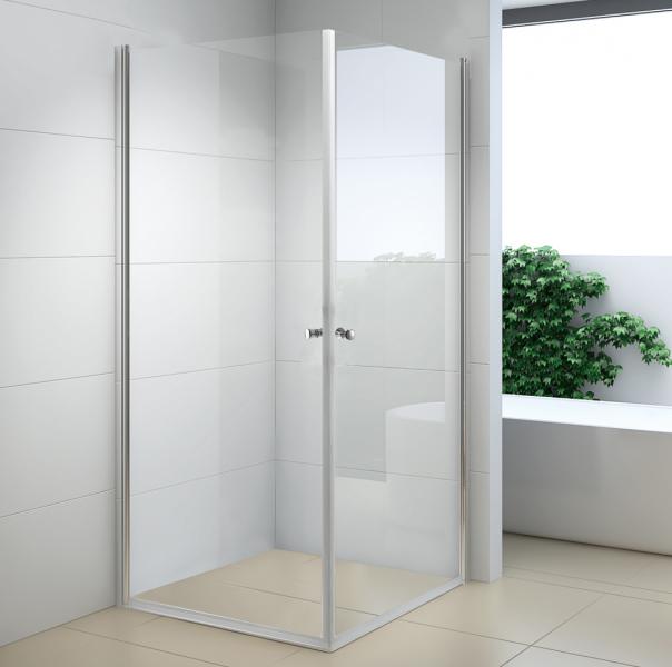 Nortiq brusehj&oslash;rne 90x90 - Klar glas/krom