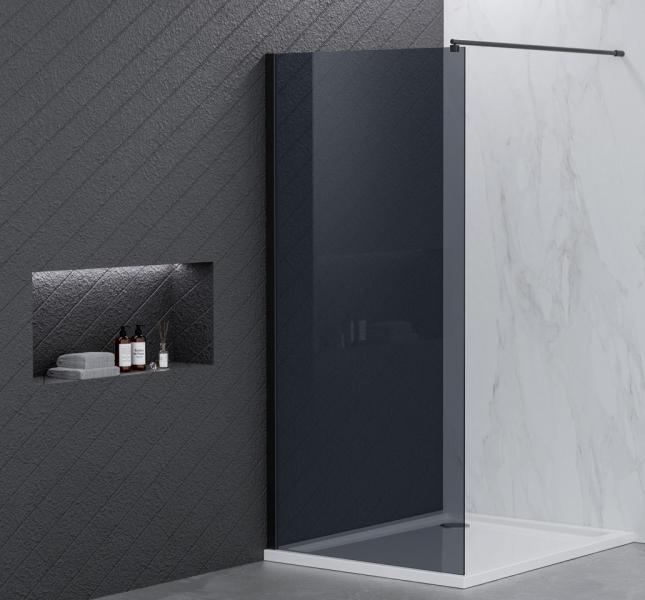 Nortiq fast brusev&aelig;g 80x190 - M&oslash;rkt glas/mat sort