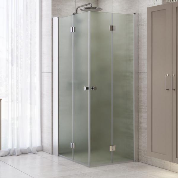 Dansani Match B+B bruseniche m/foldedøre - 80x80 cm - Isglas/mat krom Dansani Match B+B bruseniche m/foldedøre - 80x80 cm - Isglas/mat krom