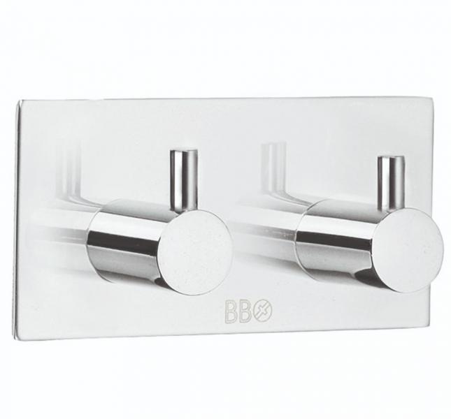 Beslagsboden selvkl&aelig;bende dobbeltkrog m/tap - Firkantet - Krom