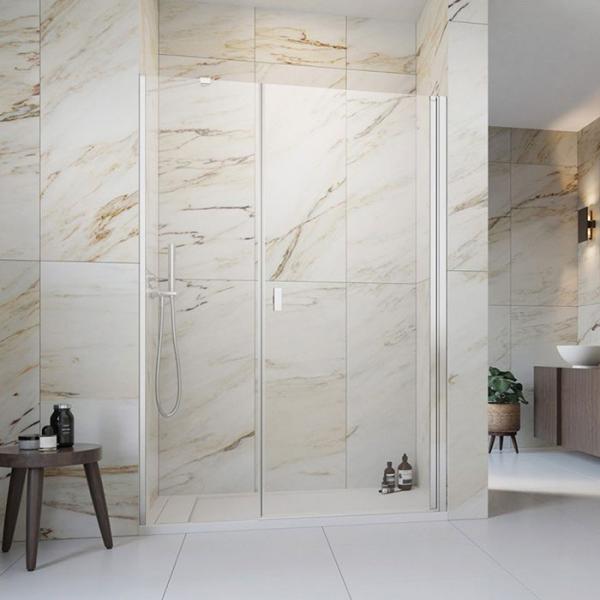 Strømberg Noma 45 svingdør m/sidepanel 1000mm - Højre - Krom Strømberg Noma 45 svingdør m/sidepanel 1000mm - Højre - Krom