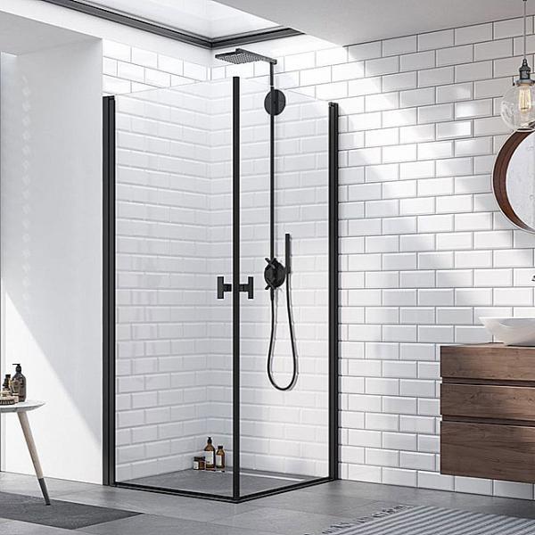 Str&oslash;mberg Noma 120 bruseniche - 80x80 cm - Klar glas/mat sort