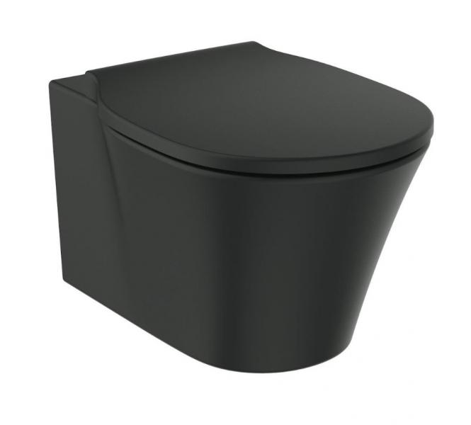 Ideal Standard Connect Air v&aelig;gh&aelig;ngt toilet Aquablade inkl. s&aelig;de m. Softclose og Easy Lift-off - Mat sort