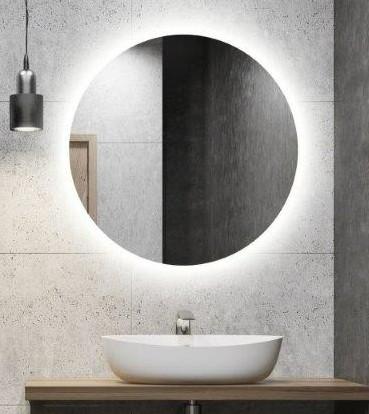 Puk rundt spejl m/backlight og varme - &Oslash;110 cm