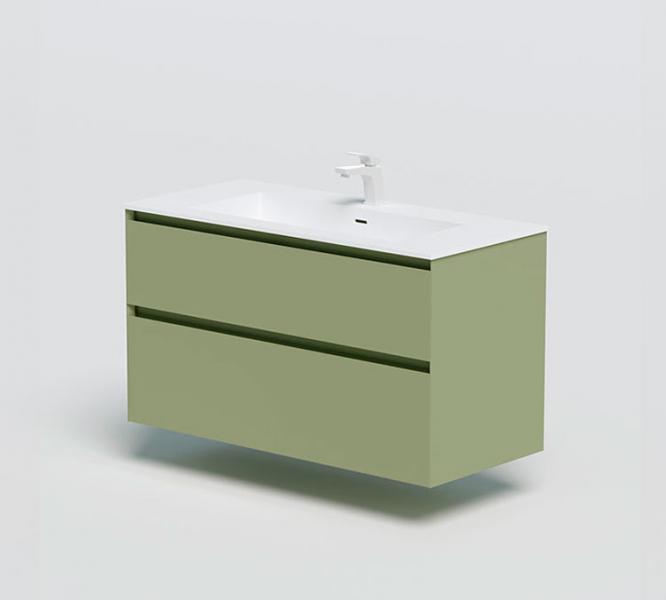 Strømberg Lux 120 vaskeskab m/2 skuffer - Olive grøn Strømberg Lux 120 vaskeskab m/2 skuffer - Olive grøn