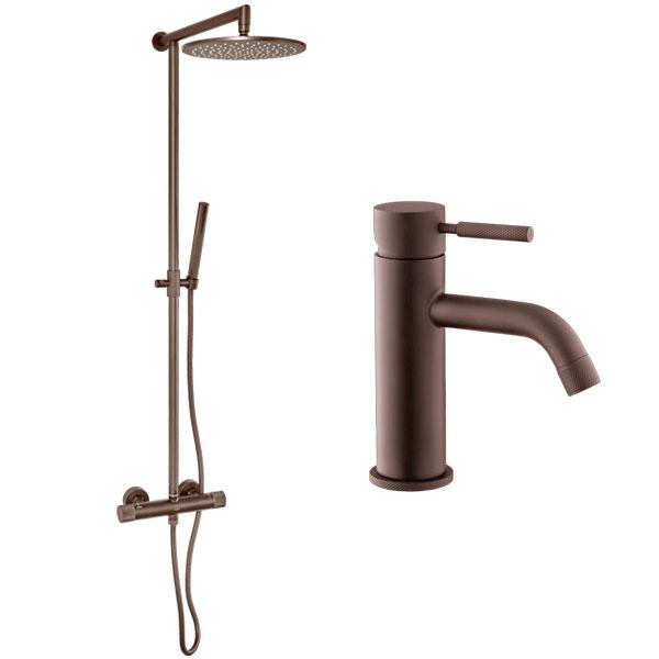 Cass&oslash;e Crystal Cut komplet pakke til badev&aelig;relset - Mat bronze