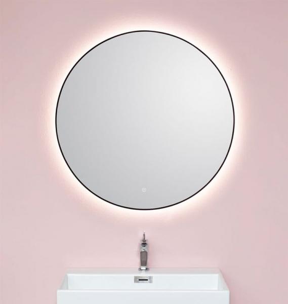 Cass&oslash;e Toscana spejl m/sort ramme, backlight og varme &Oslash;90