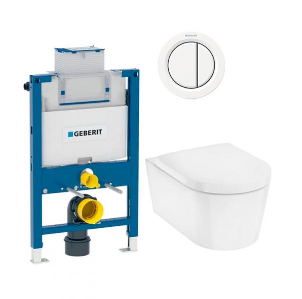 hansgrohe EluPura S toiletpakke inkl. lav cisterne, hvid betjening og s&aelig;de