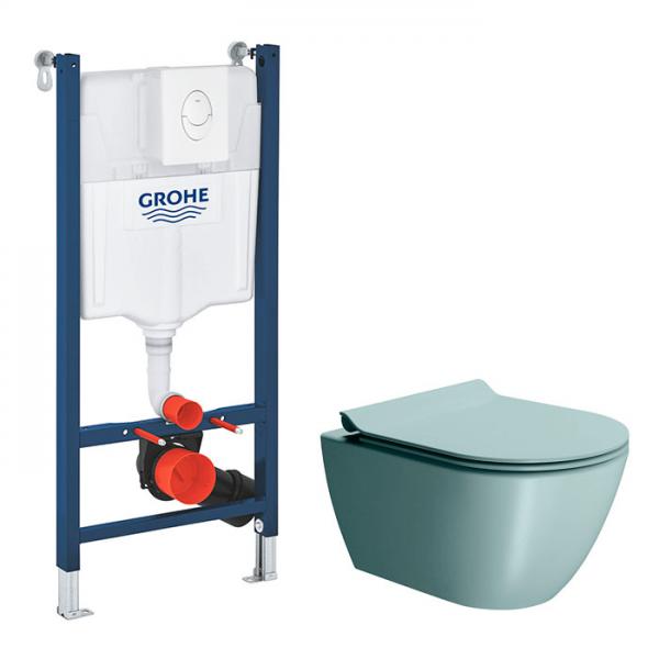 GSI Pura Ghiaccio 50 toiletpakke inkl. s&aelig;de m. softclose, cisterne og hvid betjening