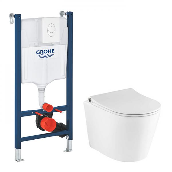 Pressalit Trend rimless toiletpakke m/s&aelig;de, cisterne og hvid betjening