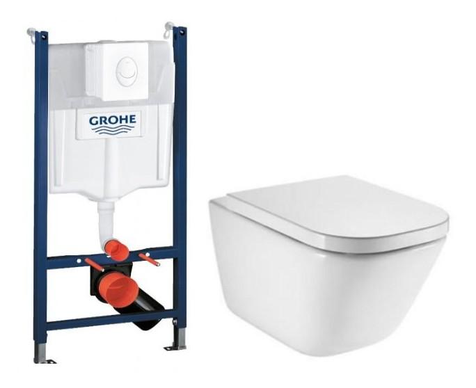 Laufen Roca Gap RIMless toiletpakke inkl. s&aelig;de m/softclose, cisterne og hvid betjening