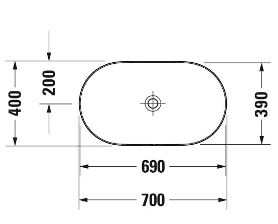 Duravit Luv 70 fritst&aring;ende bowlevask - Uden hanehul - Wondergliss