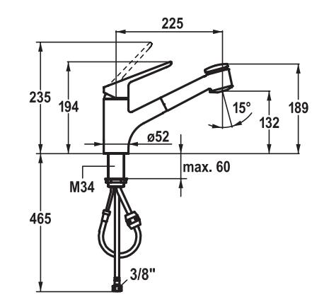 KWC Isla m/udtr&aelig;k - Krom