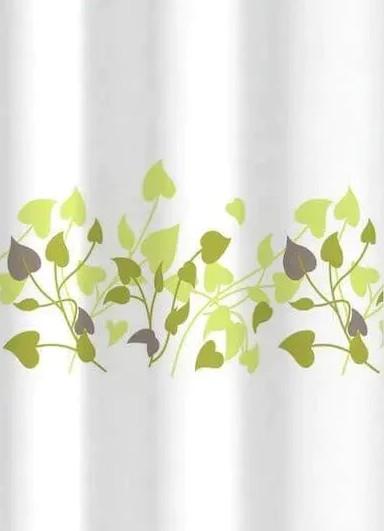 Hefe badeforh&aelig;ng m/gr&oslash;nne blade 180 x 200 cm