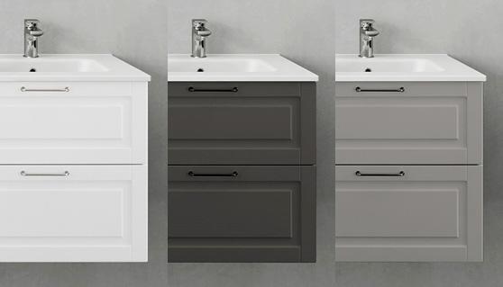 Hafa Grace 120 møbelsæt m/4 skuffer - Grå mat rammefront Hafa Grace 120 møbelsæt m/4 skuffer - Grå mat rammefront