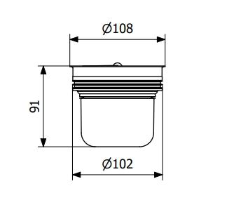 Purus Vandl&aring;s med flexinood Lugt og gasstop &Oslash;100 mm