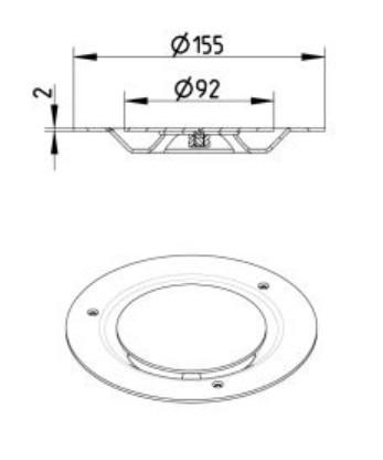 Bl&uuml;cher Circle Copenhagen rist til runde afl&oslash;b 155 mm