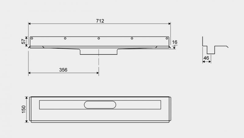 Unidrain 1004 afl&oslash;bsarmatur - Mod bagv&aelig;g - 600 mm