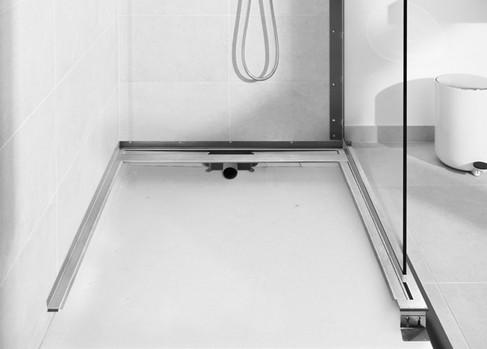 Unidrain Showerline afl&oslash;bssystem t/fast v&aelig;g - 90 x 80 - H&oslash;jre