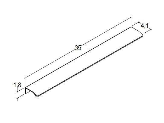 Dansani Luna Ruler m&oslash;belgreb 350 mm - Inox