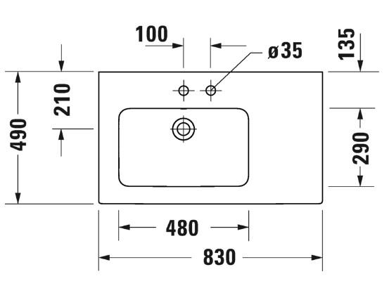 Duravit ME by Starck 83 møbelvask - Asymmetrisk - Wondergliss Duravit ME by Starck 83 møbelvask - Asymmetrisk - Wondergliss