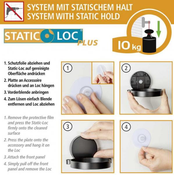 Wenko Pavia toiletpapirholder - Mat sort - Skruefri Wenko Pavia toiletpapirholder - Mat sort - Skruefri