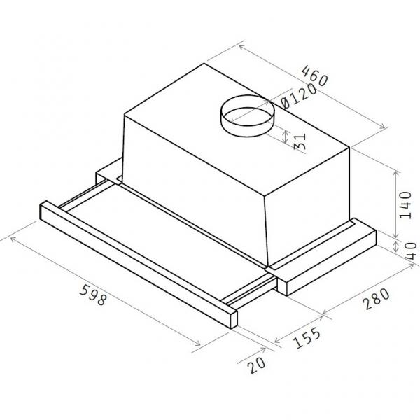 Eico Tel 60 WH emhætte til vægmontering m/udtræk - Hvid Eico Tel 60 WH emhætte til vægmontering m/udtræk - Hvid