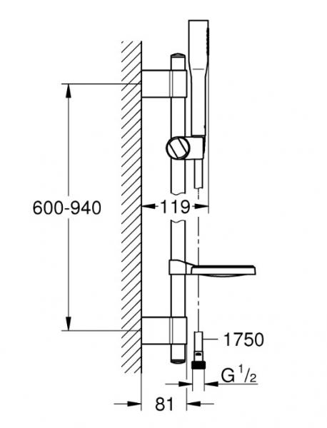 Grohe Euphoria Cosmopolitan brusestangss&aelig;t m/slim h&aring;ndbruser