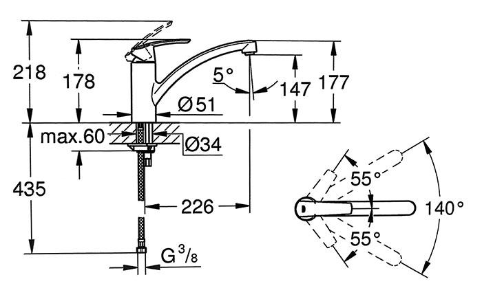 Grohe Start køkkenarmatur m/lav tud - Mat sort Grohe Start køkkenarmatur m/lav tud - Mat sort