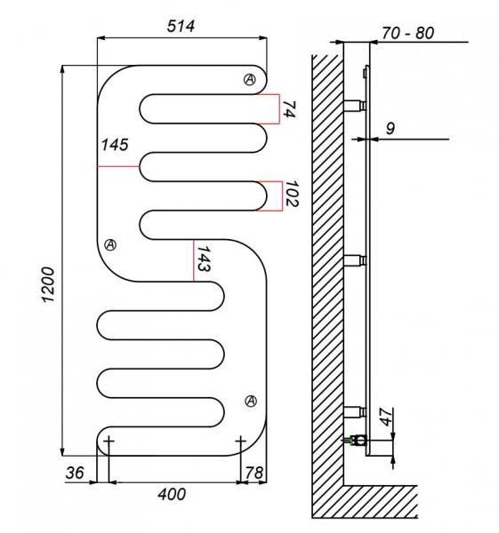 Kriss Hand h&aring;ndkl&aelig;det&oslash;rrer - 51,4x120 cm - Grafitgr&aring;