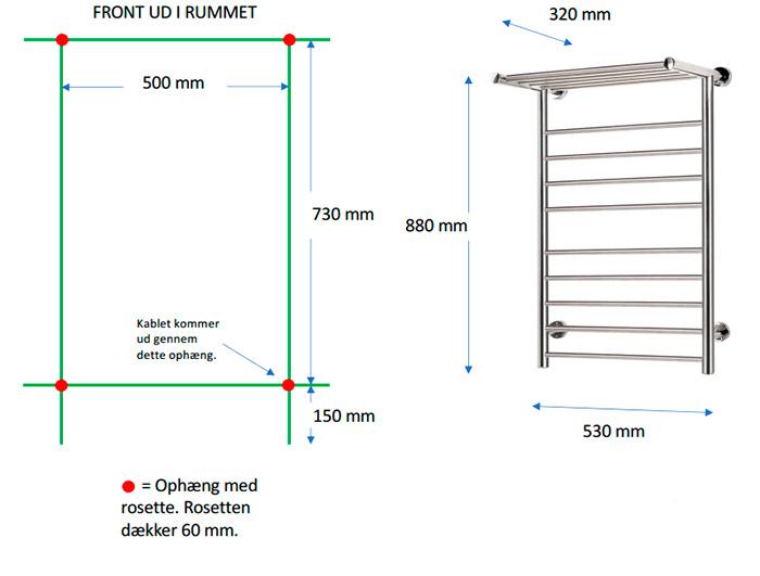 TVS Eldo H h&aring;ndkl&aelig;det&oslash;rrer m/hylde - Sort