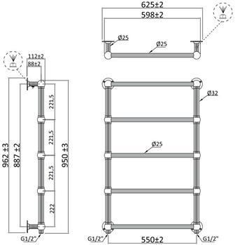 Kriss Empire h&aring;ndkl&aelig;det&oslash;rrer - 60x95 cm - Krom