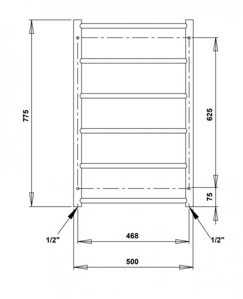 Str&oslash;mberg Nilo el-h&aring;ndkl&aelig;det&oslash;rrer - 50x78 cm - Krom