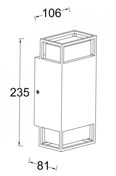 Lutec Architectural Ridge udend&oslash;rslampe til v&aelig;g