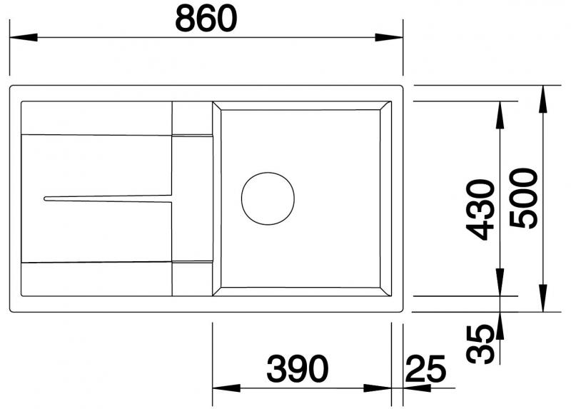 Blanco Metra 5 S k&oslash;kkenvask - Antracit
