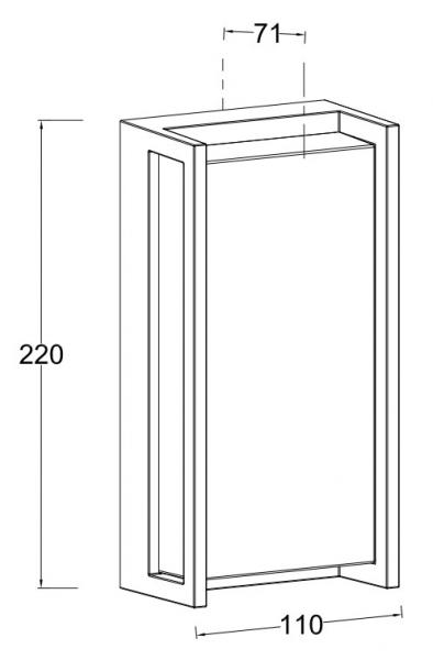 Lutec Architectural Qubo udend&oslash;rslampe til v&aelig;g 22 x 11 cm