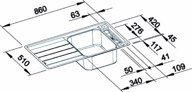 Blanco Axis III 45 S-IF k&oslash;kkenvask - Rustfrit st&aring;l