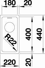 Blanco Andano 180-IF/N k&oslash;kkenvask - Rustfrit st&aring;l