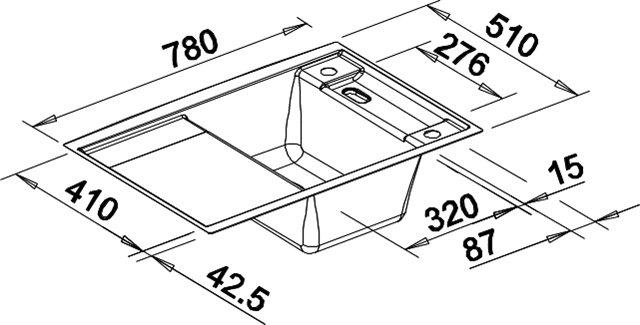 Blanco Axia II 45 S k&oslash;kkenvask - Klippegr&aring;